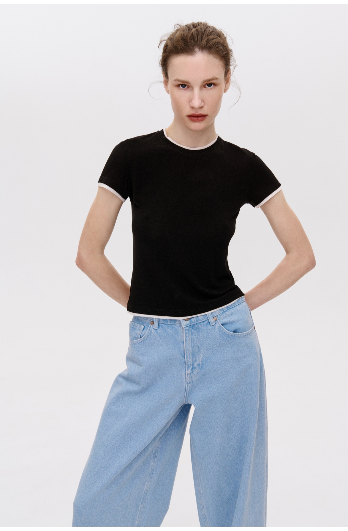ФУТБОЛКА З АКЦЕНТНИМИ ВСТАВКАМИ З TENCEL 1176\27-3 зображення 90